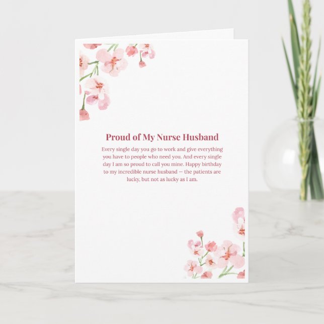 Carte d'anniversaire pour mari infirmier (Devant)
