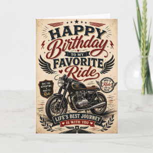 Carte d'anniversaire pour mari motard