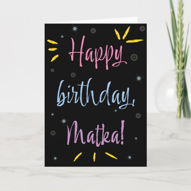 Carte d'anniversaire pour Matka (Devant)