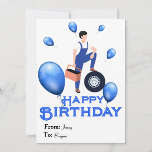 Carte d'anniversaire pour Mécanicien