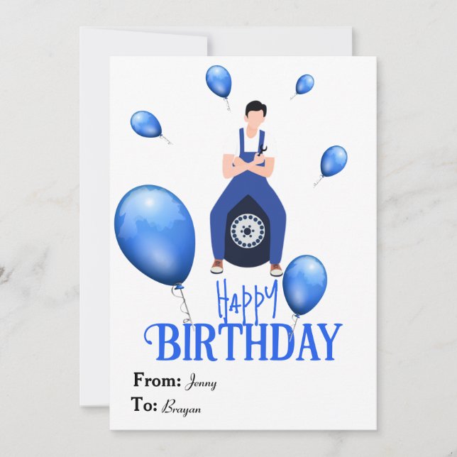Carte d'anniversaire pour Mécanicien  (Devant)