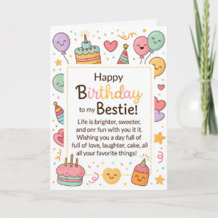 Carte d'anniversaire pour meilleure amie adorable