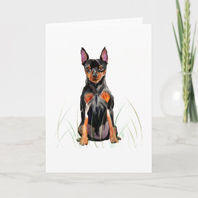 Carte d'anniversaire pour Miniature Pinscher, (Devant)