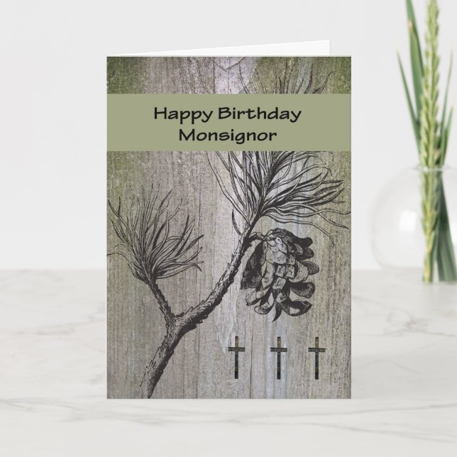 Carte d'anniversaire pour Monsignor, Religieux (Devant)