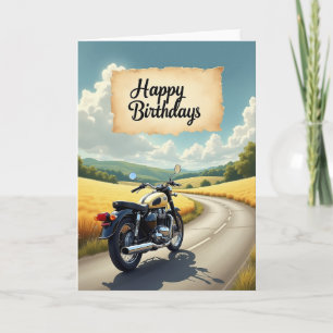 Carte d'anniversaire pour moto d'aventure