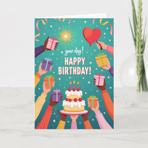 Carte d'anniversaire pour offrir un cadeau