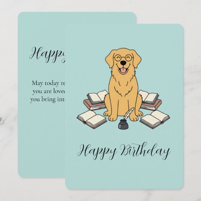 Carte d'anniversaire pour Opal, lectrice amoureuse (Devant / Derrière)