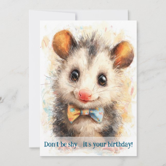 Carte d'anniversaire pour opossum (Devant)