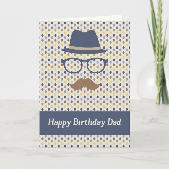 Carte d'anniversaire pour papa avec Pois (Devant)