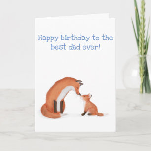 Carte d'anniversaire pour papa et renard mignon