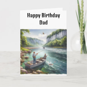 Carte d'anniversaire pour papa pêcheur