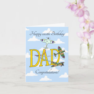 Carte d'anniversaire pour Papa Spitfires (Ciel Ble