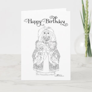 Carte d'anniversaire pour Pékinois