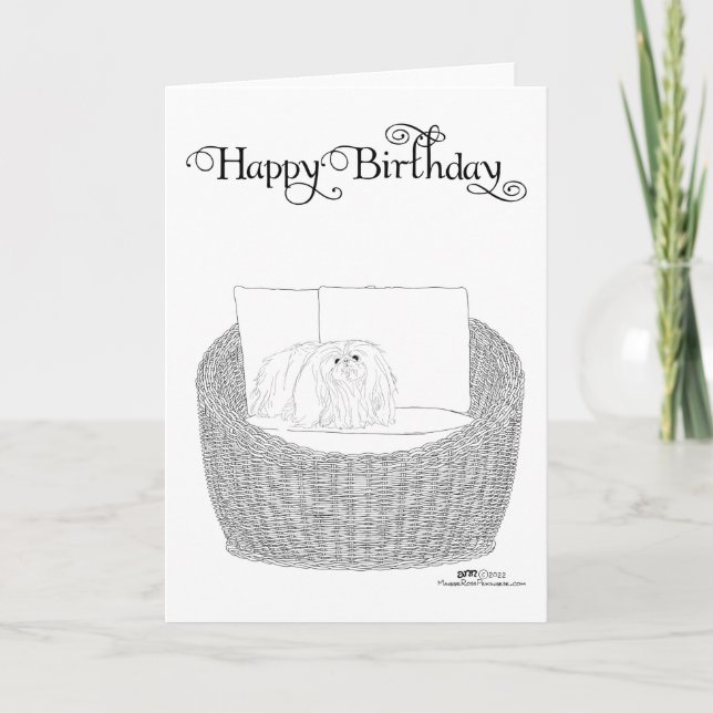 Carte d'anniversaire pour Pékinois (Devant)