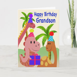 Carte d'anniversaire pour petit-fils Dinosaures
