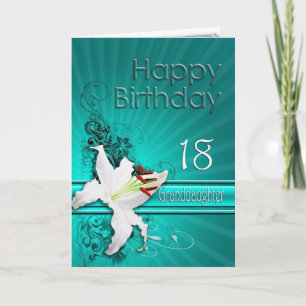 Carte d'anniversaire pour petite-fille 18 avec un 
