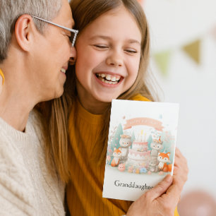 Carte d'anniversaire pour petite-fille Animaux de
