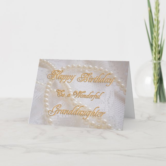 Carte d'anniversaire pour petite-fille avec perles (Devant)