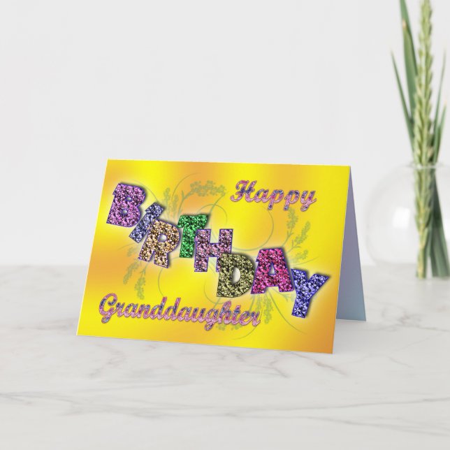 Carte d'anniversaire pour petite-fille avec texte  (Devant)