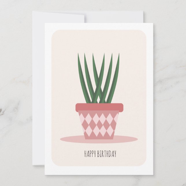 Carte d'anniversaire pour plante en pot (Devant)