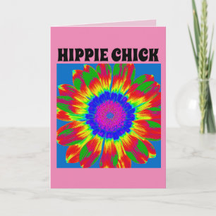 CARTE D'ANNIVERSAIRE POUR POULE HIPPIE