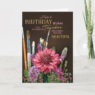 Carte d'anniversaire pour professeur d'art floral