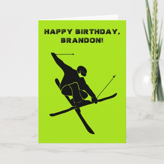 Carte d'anniversaire pour skieurs de ski personnal (Devant)