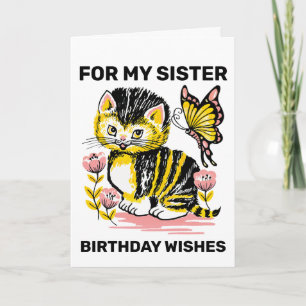 CARTE D'ANNIVERSAIRE POUR SOEUR CHAT