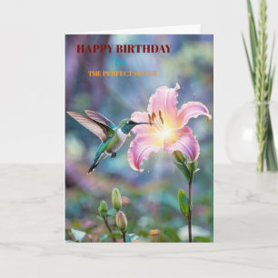 Carte d'anniversaire pour sœur – Colibri élégant