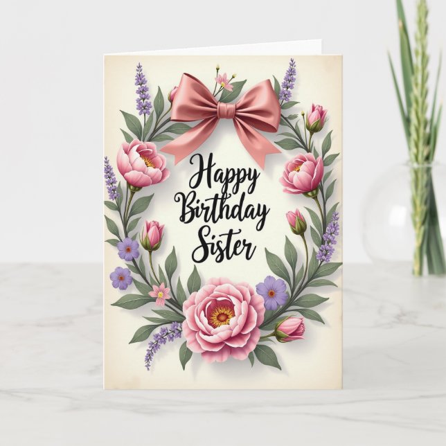 Carte d'anniversaire pour sœur douce (Devant)