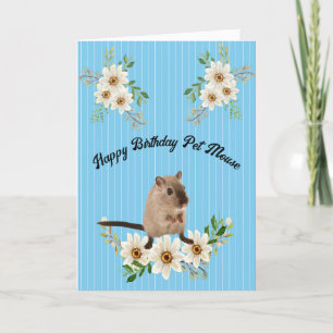 Carte d'anniversaire pour souris pour animaux de c