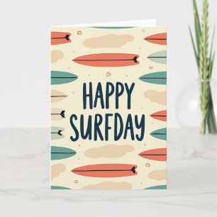 Carte d'anniversaire pour surfeurs