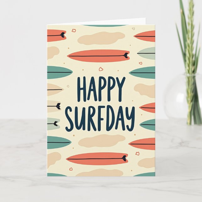 Carte d'anniversaire pour surfeurs (Devant)