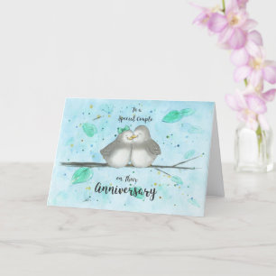 Carte d'anniversaire pour tourtereaux pour un coup