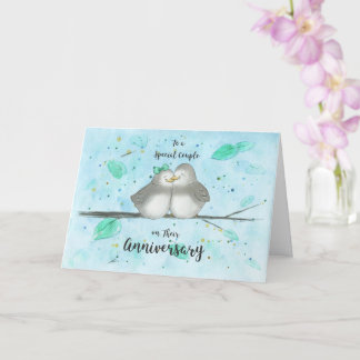 Carte d'anniversaire pour tourtereaux pour un coup