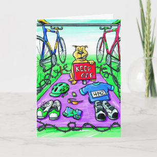 Carte d'anniversaire pour Triathlète - Ne pas touc