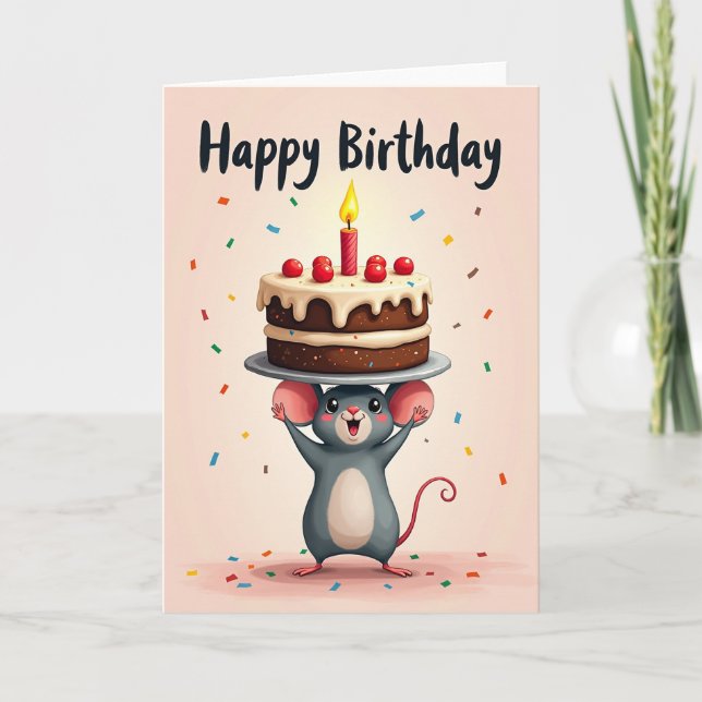 Carte d'anniversaire pour un adorable rongeur (Devant)