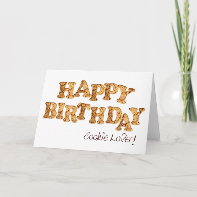 Carte d'anniversaire pour un amateur de cookies (Devant)