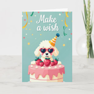 Carte d'anniversaire pour un chiot doux et duveteu
