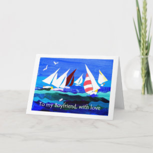 Carte d'anniversaire pour un copain - Voile