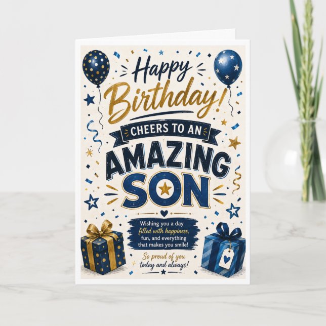 Carte d'anniversaire pour un fils incroyable  (Devant)