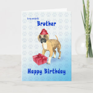 Carte d'anniversaire pour un frère avec un chiot