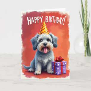 Carte d'anniversaire pour un joyeux toutou duveteu