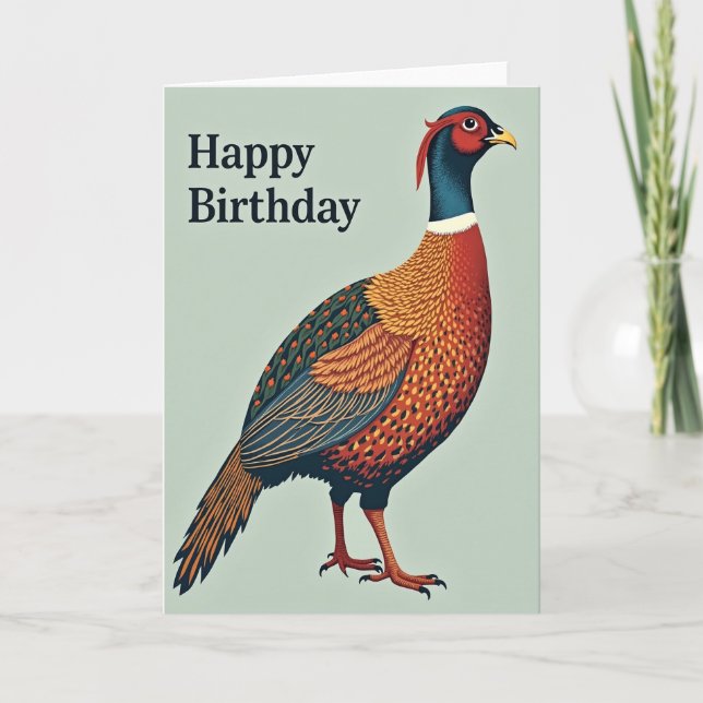 Carte d'anniversaire pour un oiseau stately doux (Devant)