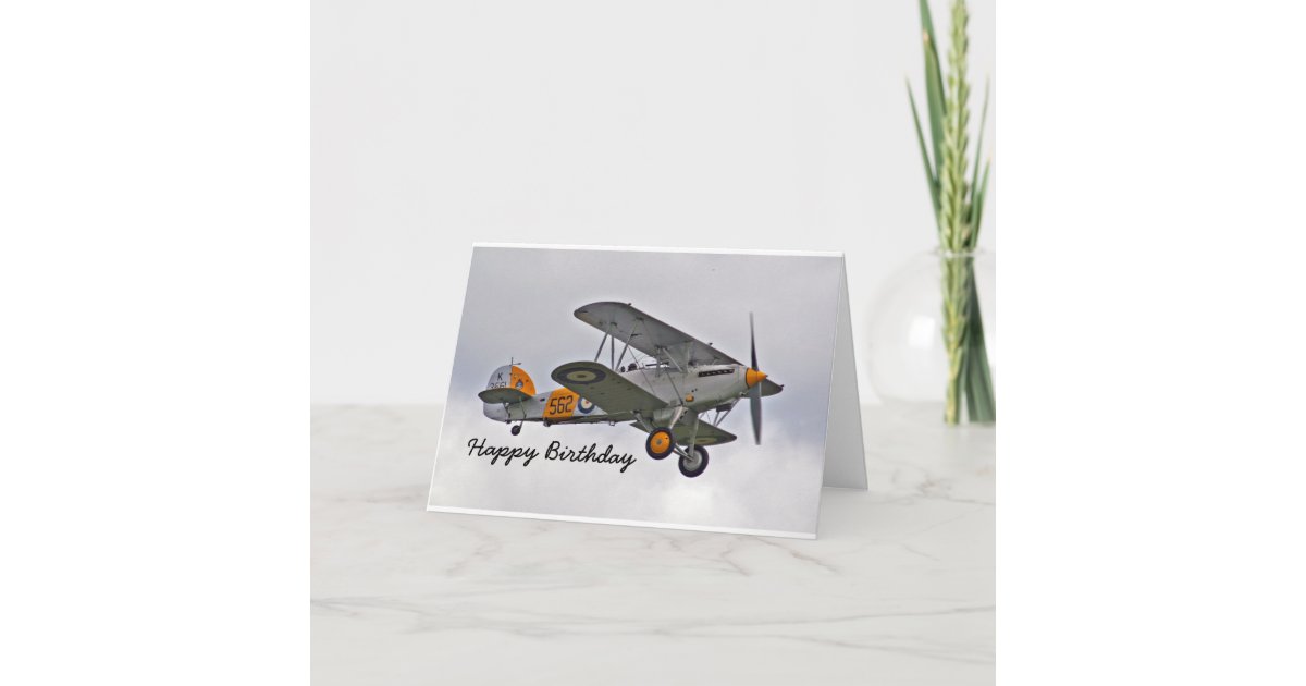 Carte D Anniversaire Pour Un Pilote Avec L Avion Zazzle Fr