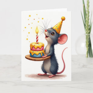 Carte d'anniversaire pour un rongeur festif