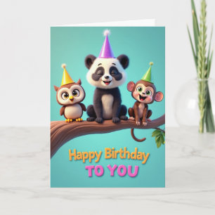 Carte d'anniversaire pour un trio de créatures
