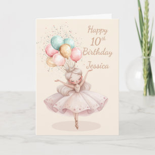 Carte d'anniversaire pour une ballerine blanche au