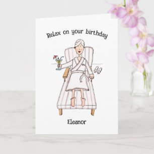 Carte d'anniversaire pour une dame de jour de spa
