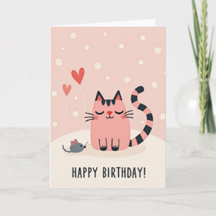 Carte d'anniversaire pour une douce amie féline